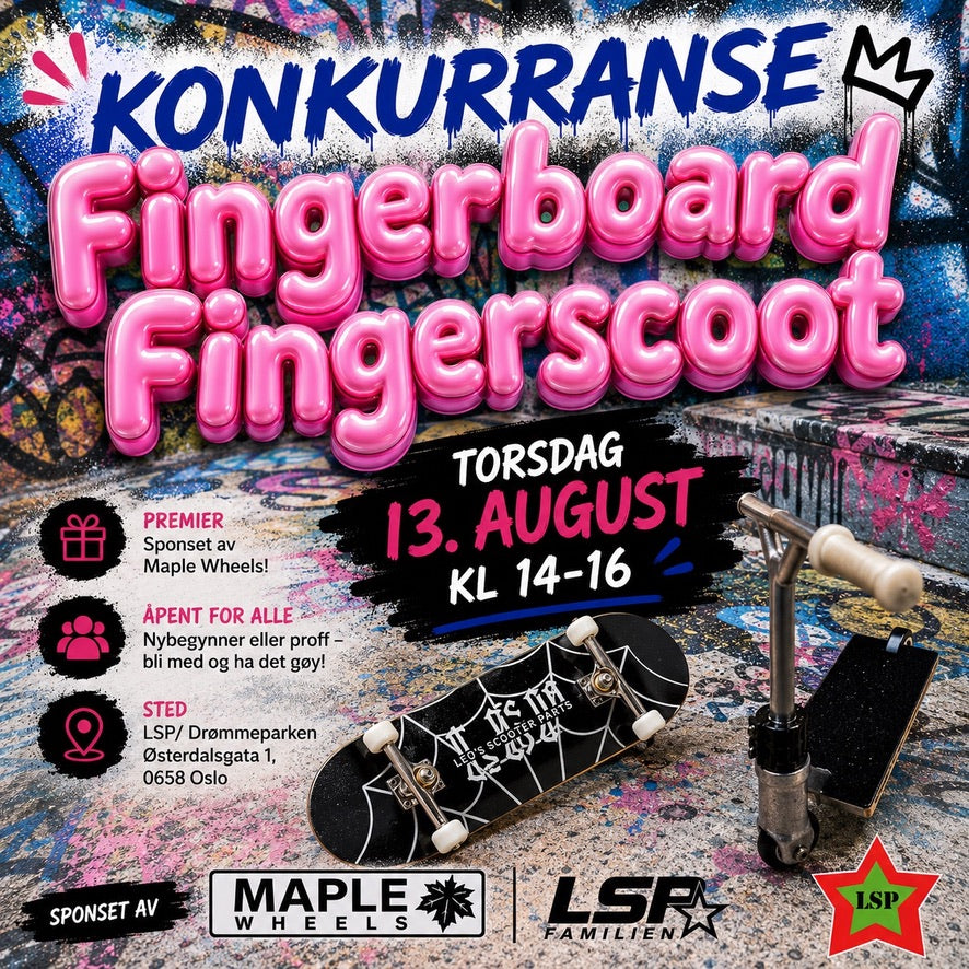 Fingerboard/scoot konkurranse 13. august kl 14-16