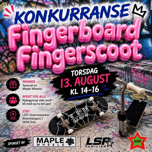Fingerboard/scoot konkurranse 13. august kl 14-16