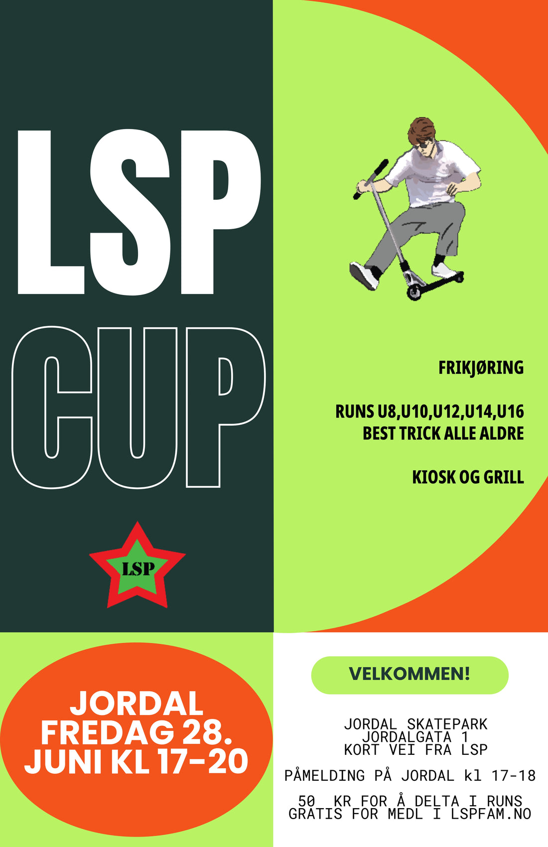 RUNDE 2 i LSPCUP - JORDAL SKATEPARK OBS FREDAG 28. JUNI!!