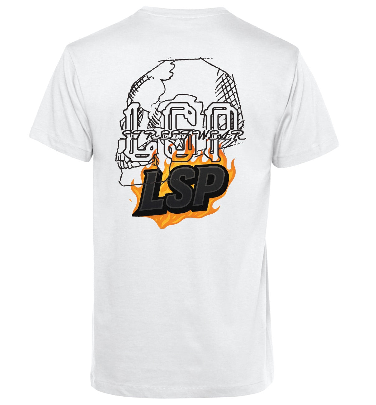 LSP Flame x Skul hvit T-shirt