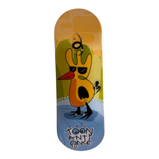 Toon Bird Yellow Fingerboard Deck 32 x 100.mm