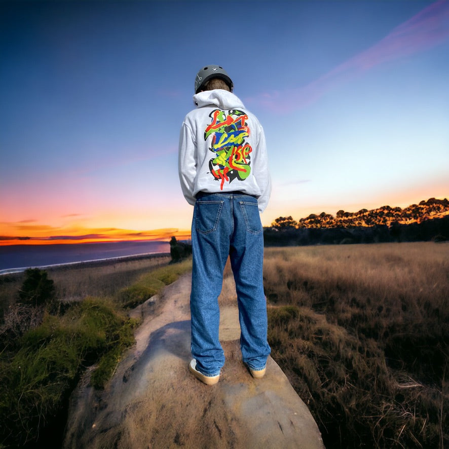 LSP Streetwear Grafitti Kaos Hvit Hettegenser