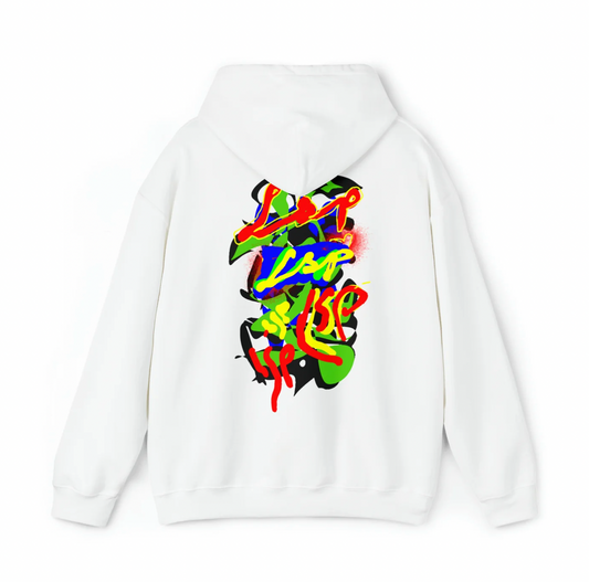 LSP Streetwear Grafitti Kaos Hvit Hettegenser