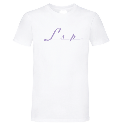 LSP Streetwear Hvit T-shirt Med Lilla Logo