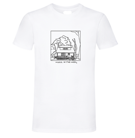 House In The Woods BW Hvit T-shirt