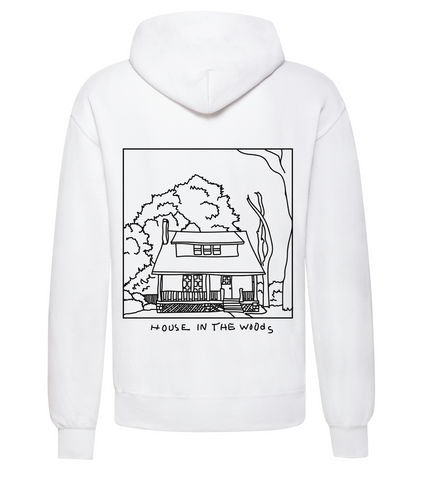 House in the Woods XL Print Hvit Hoodie