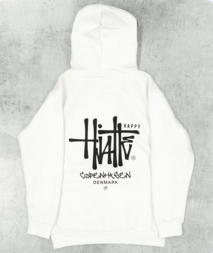 HappyHjalte Hvit Hoodie