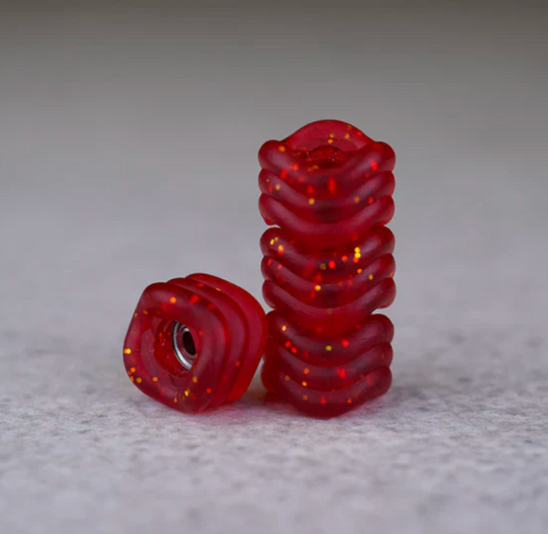 "Shark Wheels" Red Glitter x Maple Wheels til fingerboard
