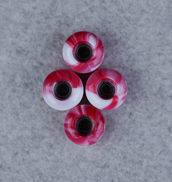 "Classic" 7.6 mm Red Swirl Maple Wheels til fingerboard