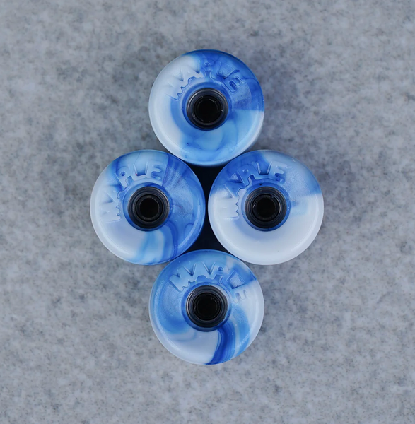 "Bowl" 9 mm Blue Swirl Maple Wheels til fingerboard