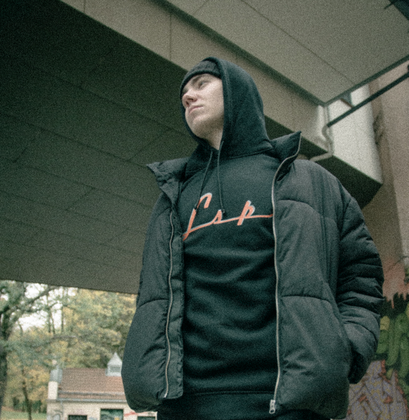 LSP Streetwear Dobbeltrykk Rød/Hvit på Svart T-shirt