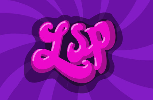 LSP 7 år lilla klistremerke